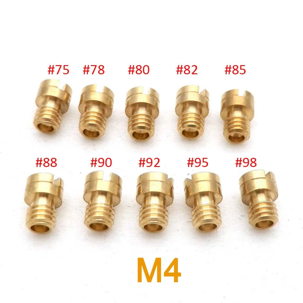 Pack of 10pcs Motorcycle Carburetor Main Jets Slow Pilot Jets for PWK PWM Keihin OKO CVK NSR KSR Carb Set Injector Nozzle