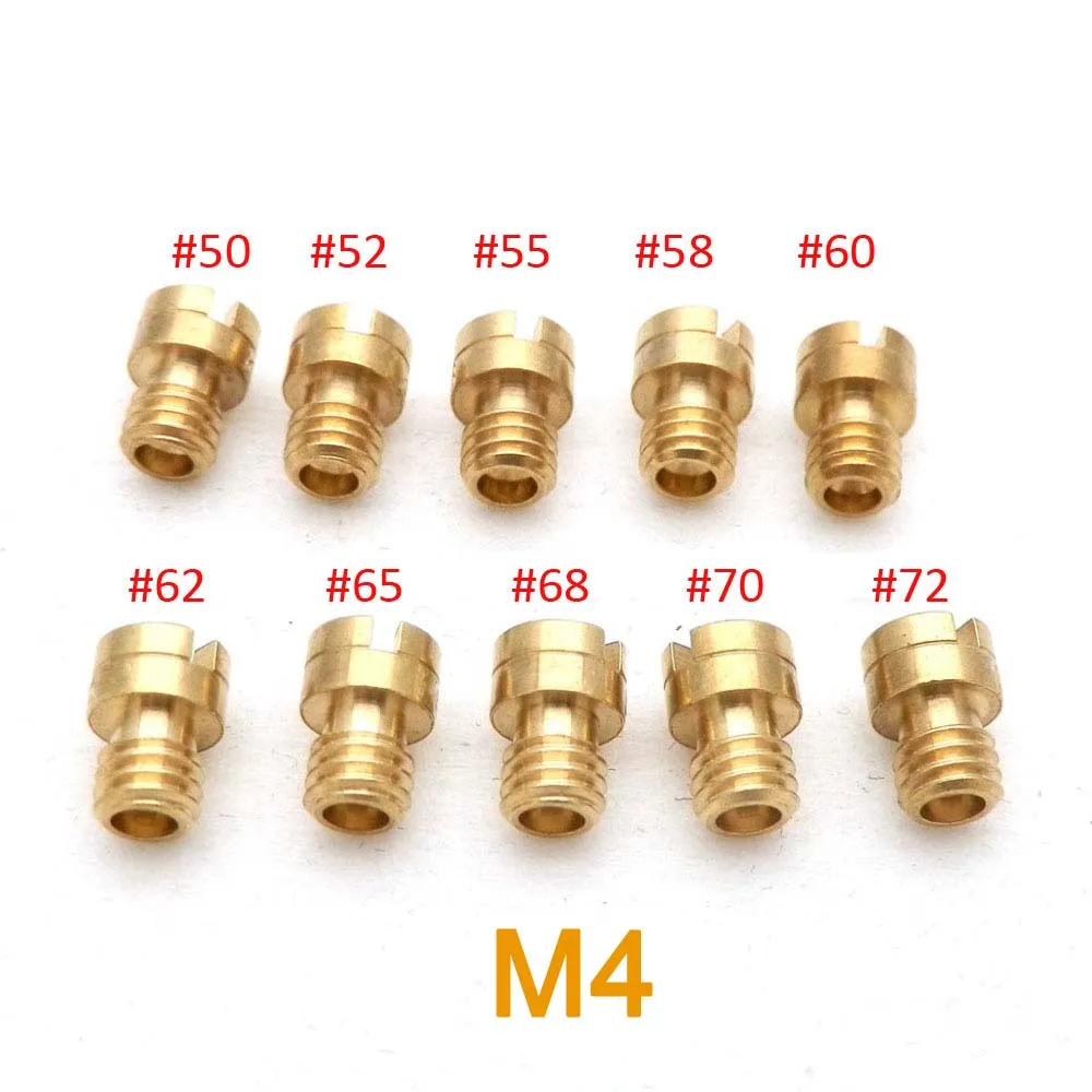 Pack of 10pcs Motorcycle Carburetor Main Jets Slow Pilot Jets for PWK PWM Keihin OKO CVK NSR KSR Carb Set Injector Nozzle