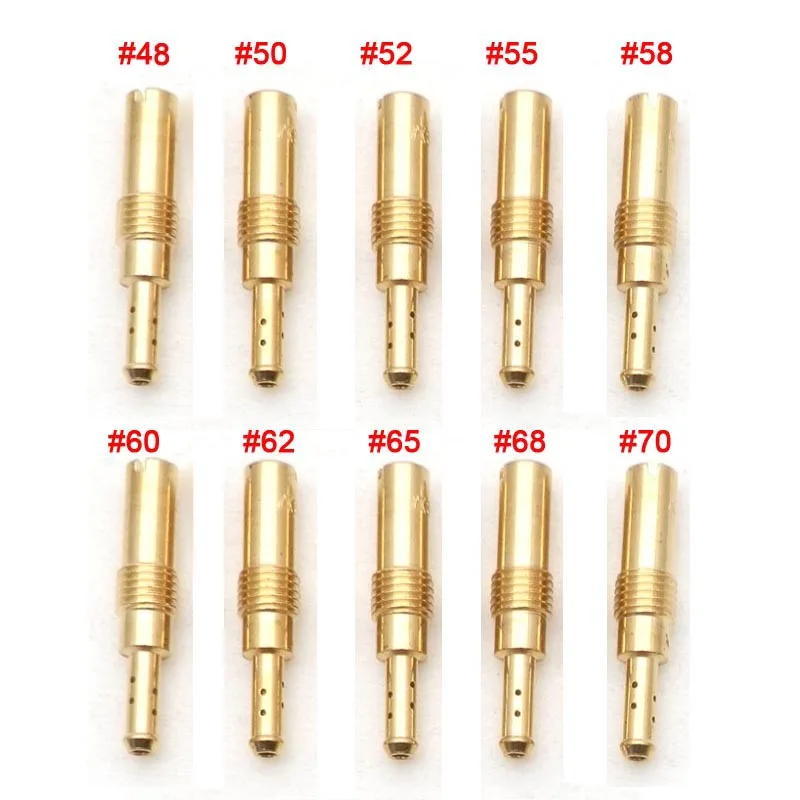 Pack of 10pcs Motorcycle Carburetor Main Jets Slow Pilot Jets for PWK PWM Keihin OKO CVK NSR KSR Carb Set Injector Nozzle
