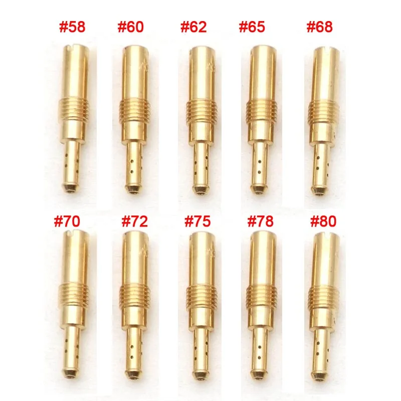 Pack of 10pcs Motorcycle Carburetor Main Jets Slow Pilot Jets for PWK PWM Keihin OKO CVK NSR KSR Carb Set Injector Nozzle