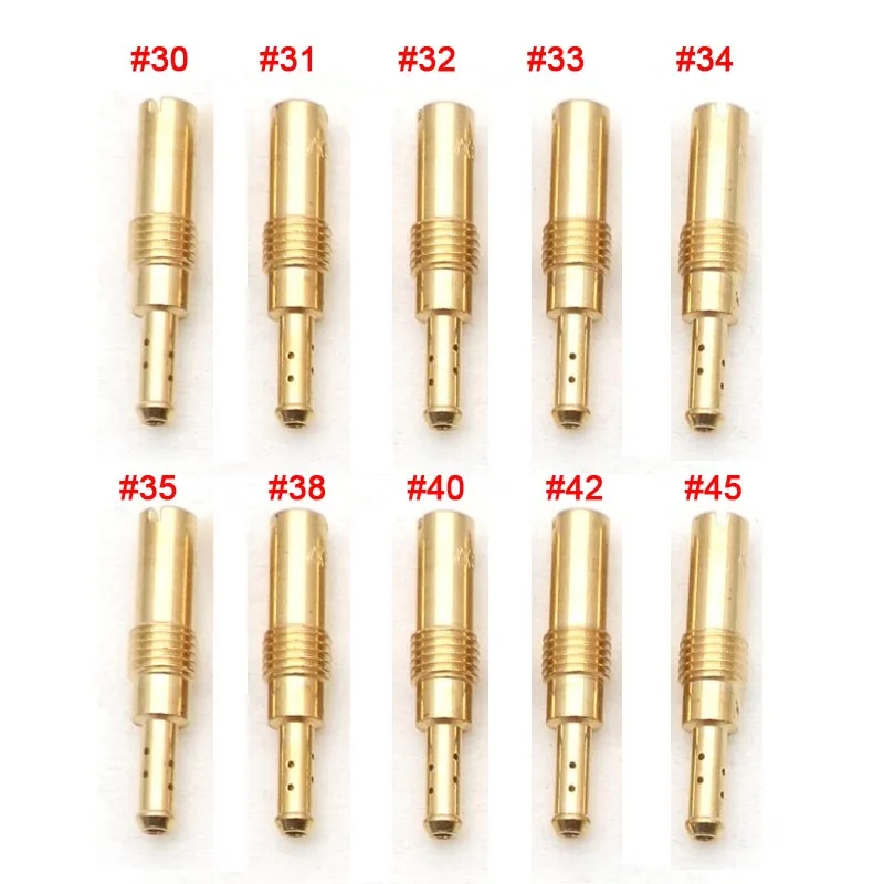 Pack of 10pcs Motorcycle Carburetor Main Jets Slow Pilot Jets for PWK PWM Keihin OKO CVK NSR KSR Carb Set Injector Nozzle