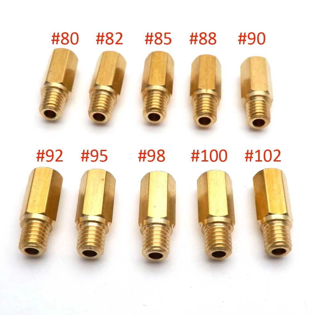 Pack of 10pcs Motorcycle Carburetor Main Jets Slow Pilot Jets for PWK PWM Keihin OKO CVK NSR KSR Carb Set Injector Nozzle