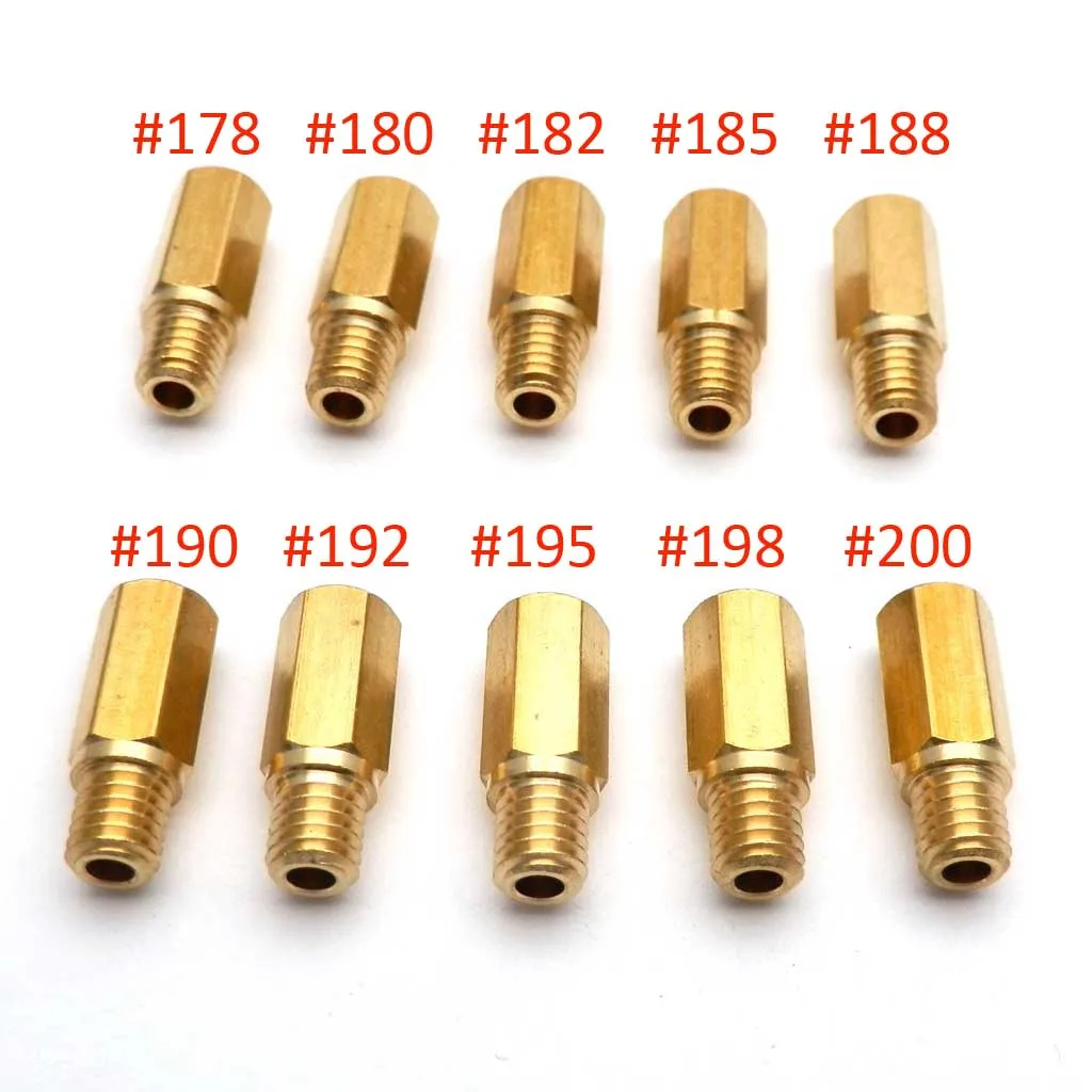 Pack of 10pcs Motorcycle Carburetor Main Jets Slow Pilot Jets for PWK PWM Keihin OKO CVK NSR KSR Carb Set Injector Nozzle