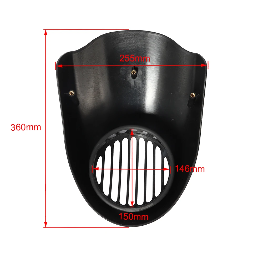 Motorcycle Black Headlight Grill Fairing Cover ABS Plastic Windshield For Harley 883 1200 Front Fork Mount Dyna Sportster XLCH