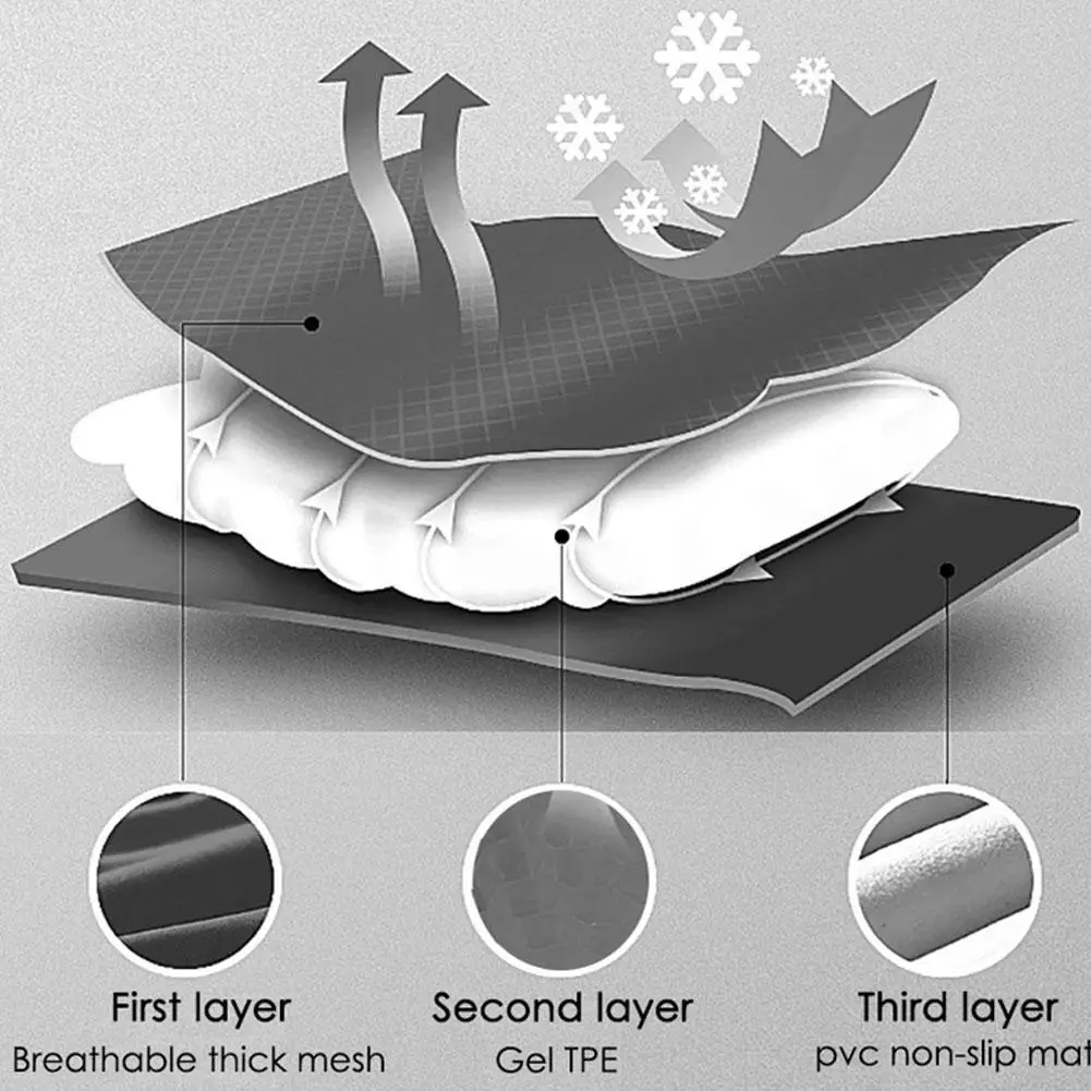 Motorcycle Gel Seat Cushion Anti-Slip Heat Insulation Blow Air Cushion Breathable Relief Four Season Motorcycle Pad 