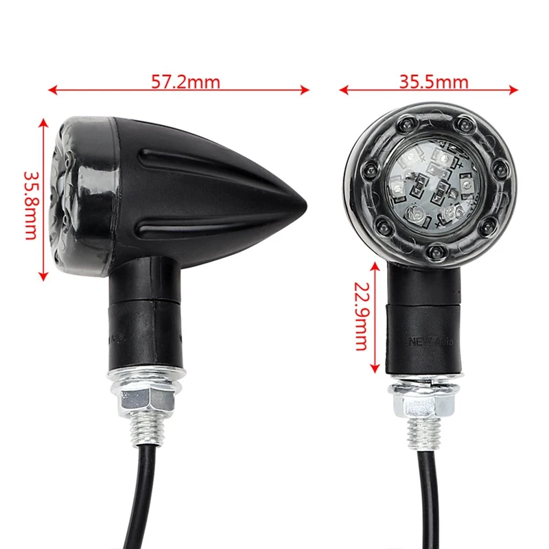 2/4Pcs Motorcycle LED Turn Signal Indicators Stop Light Mini Bullet Warning Lamp Blinker Light 12V For Honda Suzuki Kawasaki AE