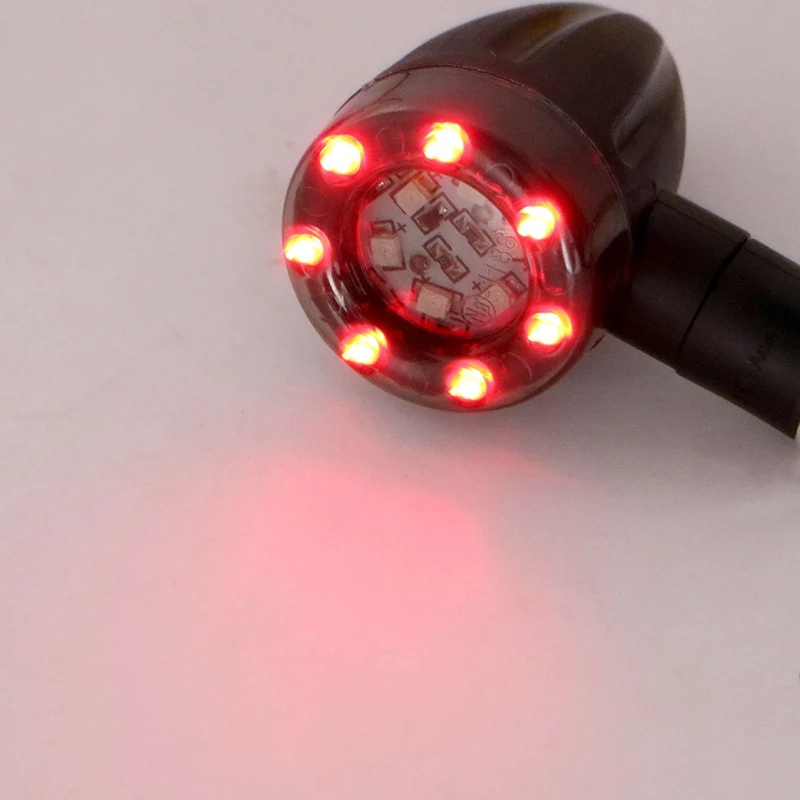 2/4Pcs Motorcycle LED Turn Signal Indicators Stop Light Mini Bullet Warning Lamp Blinker Light 12V For Honda Suzuki Kawasaki AE
