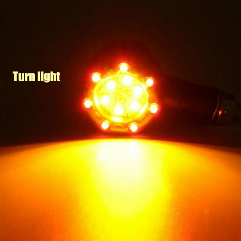 2/4Pcs Motorcycle LED Turn Signal Indicators Stop Light Mini Bullet Warning Lamp Blinker Light 12V For Honda Suzuki Kawasaki AE