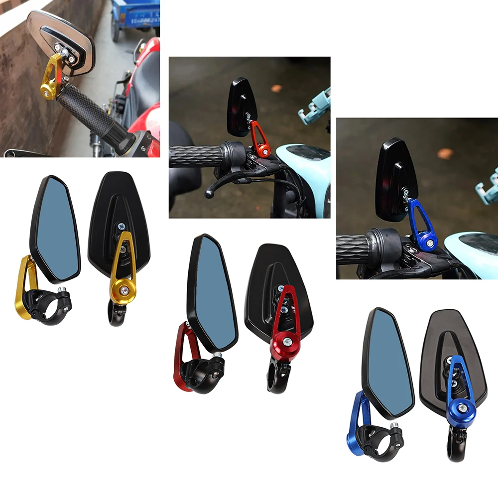 1 Pair 7/8" 22mm Motorcycle Aluminum Bar End Side Rearview Mirror Universal Motorbike Bike Handlebar Rear View Mirrors For Honda