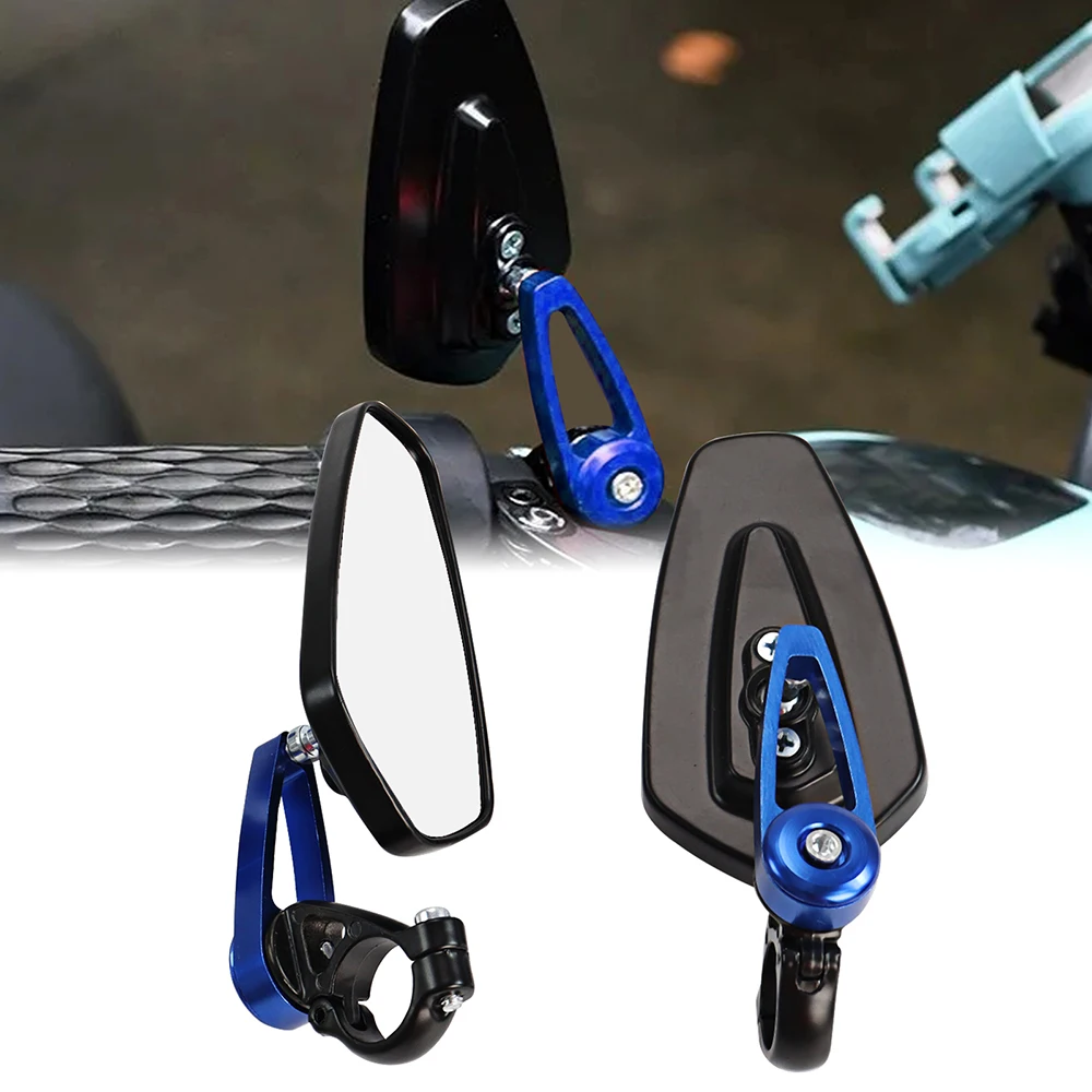 1 Pair 7/8" 22mm Motorcycle Aluminum Bar End Side Rearview Mirror Universal Motorbike Bike Handlebar Rear View Mirrors For Honda