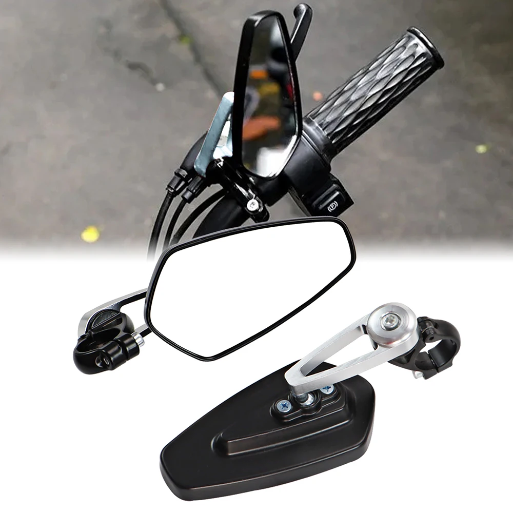 1 Pair 7/8" 22mm Motorcycle Aluminum Bar End Side Rearview Mirror Universal Motorbike Bike Handlebar Rear View Mirrors For Honda