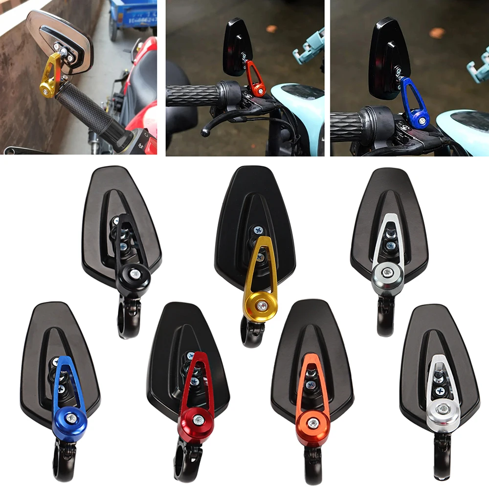 1 Pair 7/8" 22mm Motorcycle Aluminum Bar End Side Rearview Mirror Universal Motorbike Bike Handlebar Rear View Mirrors For Honda