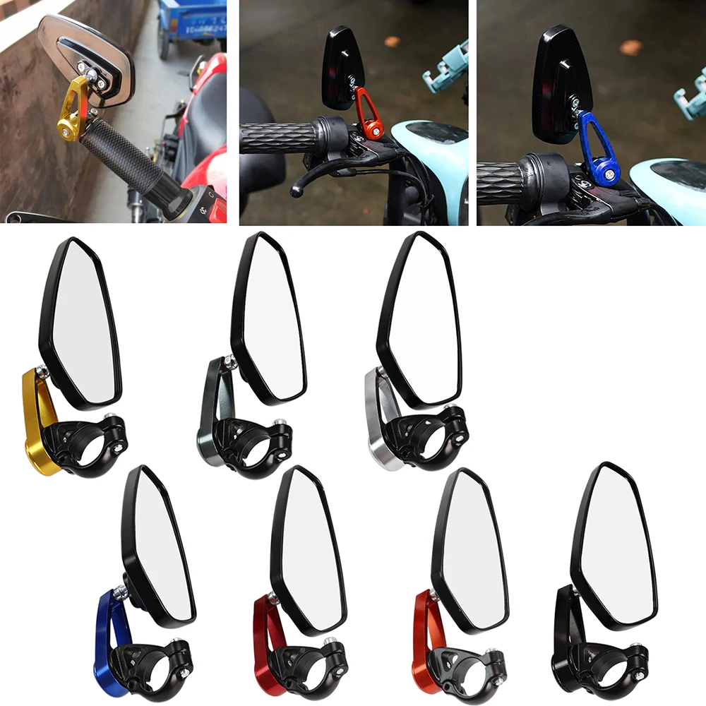 1 Pair 7/8" 22mm Motorcycle Aluminum Bar End Side Rearview Mirror Universal Motorbike Bike Handlebar Rear View Mirrors For Honda