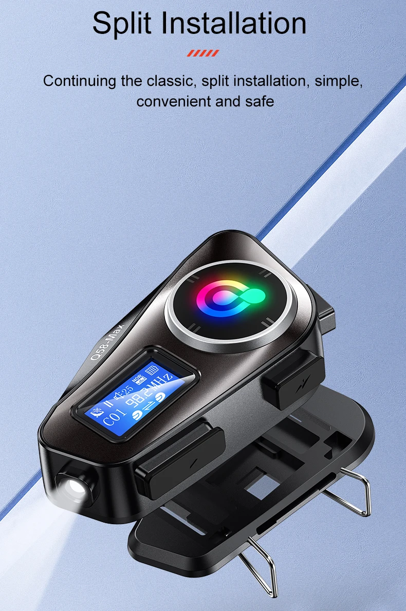 Q58 Max Motorcycle Helmet Bluetooth Intercom Supports Multi-Scene Mixed Music Sharing Intercom Distance 500 Meters