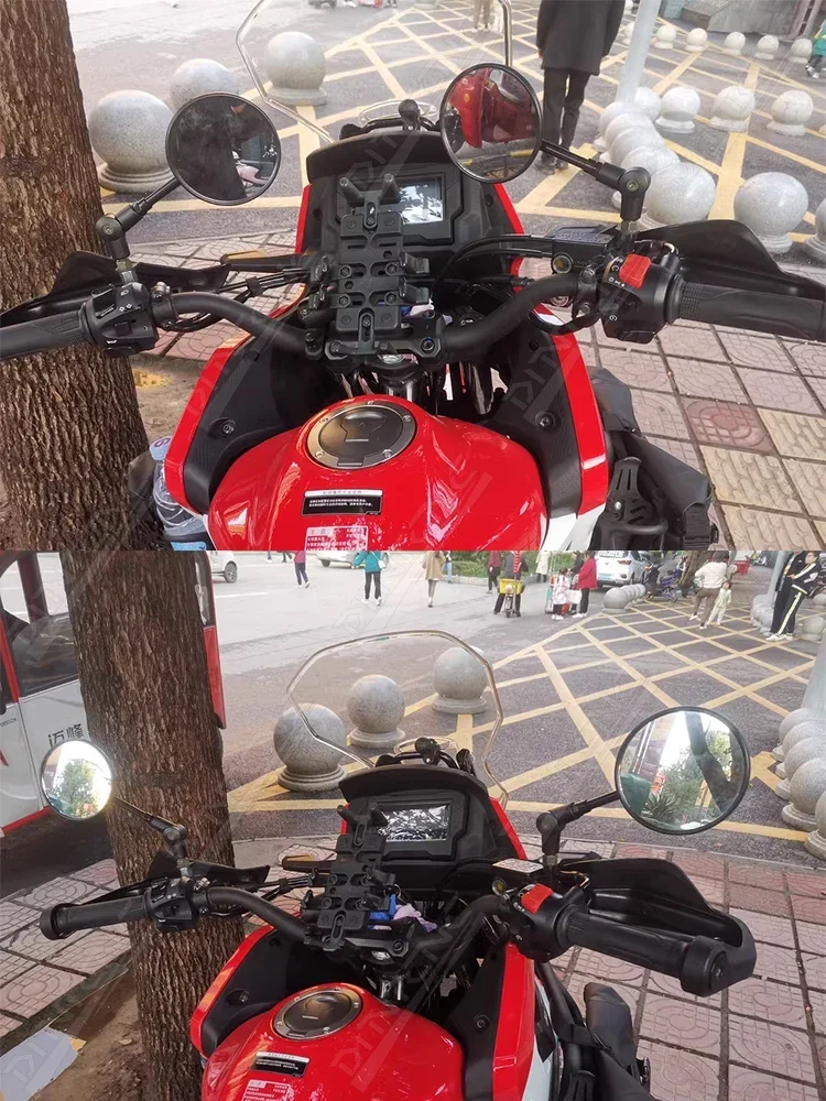 E9 Mirrors For Rally ADV Universal M10 Motorcycle Accessories Foldable Reverse Rarview Mirror Left Right Side 10MM Clockwise