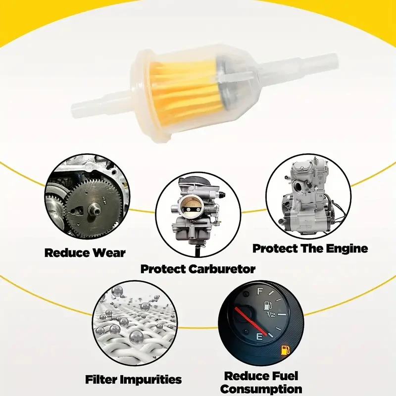 1-6pcs Car Gasoline Oil Filter Pipes Universal Inline Gas Fuel Filter for Small Engine Lawn Mower Motorcycle Accessories 6MM-8MM