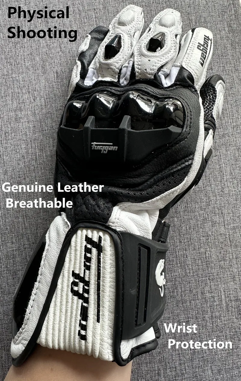 Genuine Leather Motorcycle Gloves Men's Windproof Outdoor Riding Motocross Gloves Touch screen Motociclismo Protective Equipment