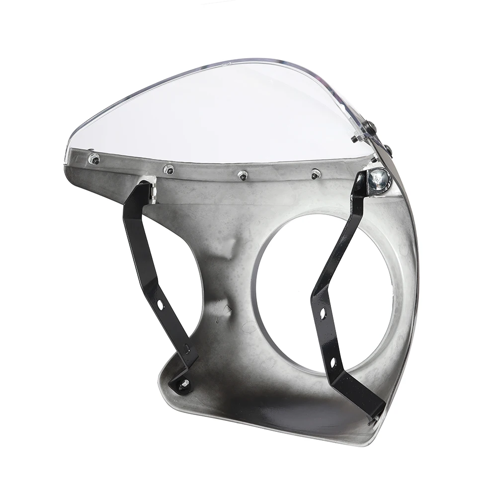 Motorcycle Red/White Front Headlight Fairing Windshield For Cafe Racer Honda Universal 7inch/16.5~18cm Retro Headlamp Windscreen