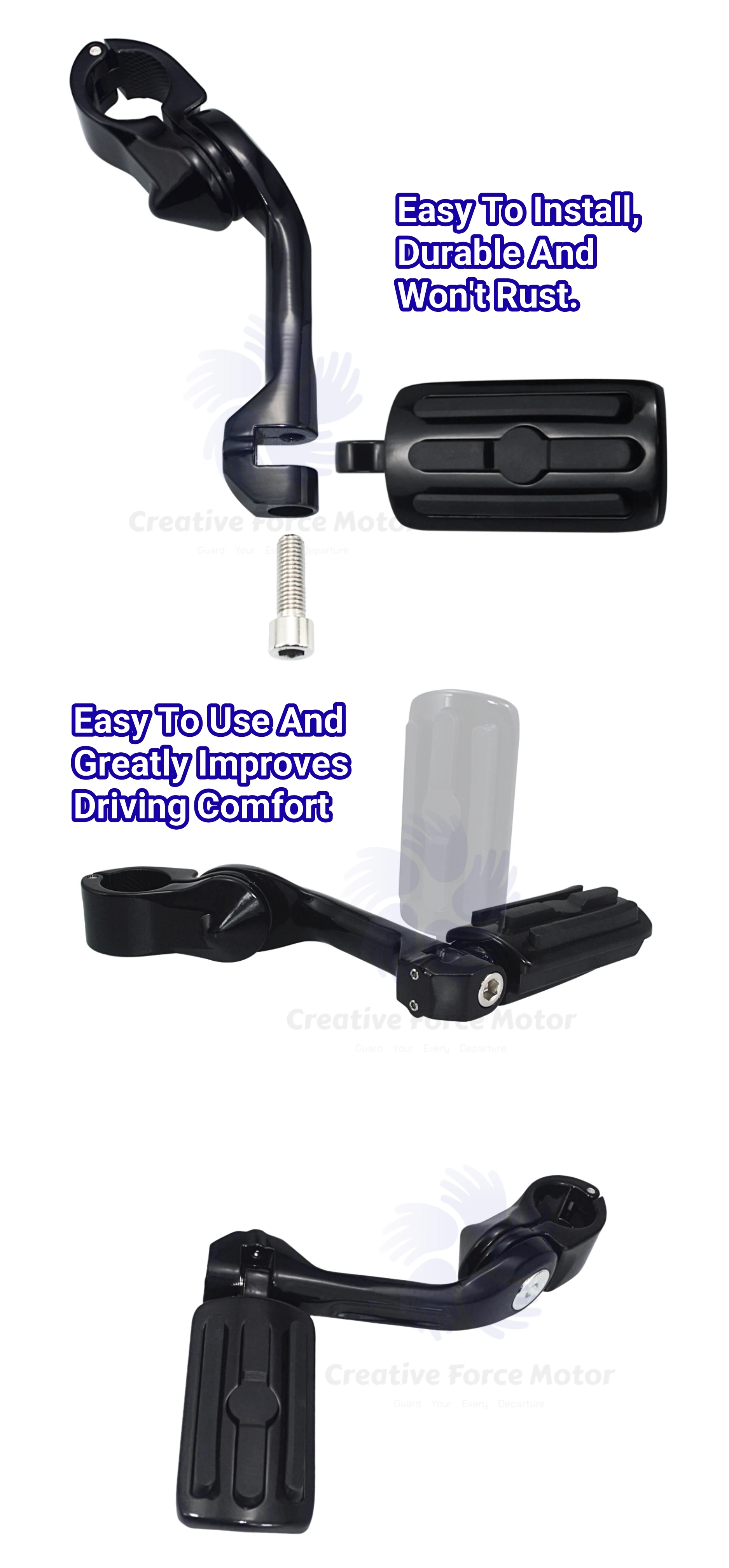 Motorcycle 1 1/4" Highway Footrest Engine Guard Mount Footpegs For Harley Road King Sportster 1200 Iron 883 Electra Street Glide