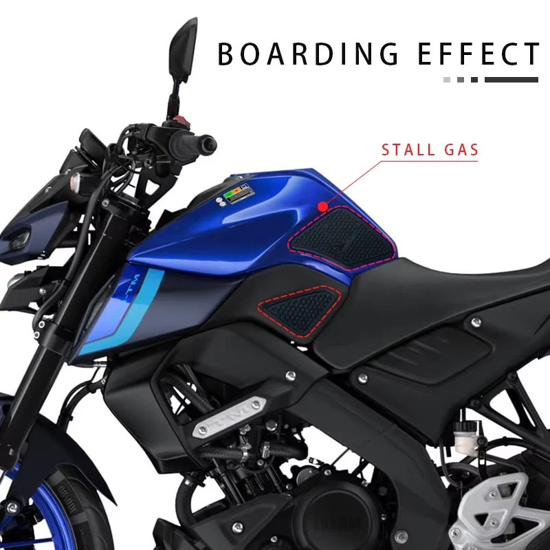 Motorcycle Accessories Fuel Tank Pad Stickers For Yamaha MT-125 MT 125 MT125 2023 2024- Side Anti Slip Tankpad
