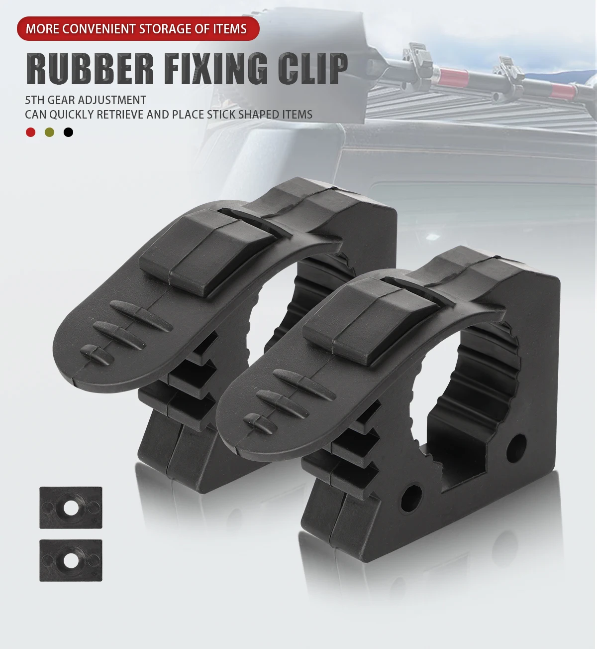 Rubber Clamp Shovel Holder Quick-Release Clamp Mount Bracket for Off-road Vehicles Hunting Truck Trailer 30-40mm Diameter
