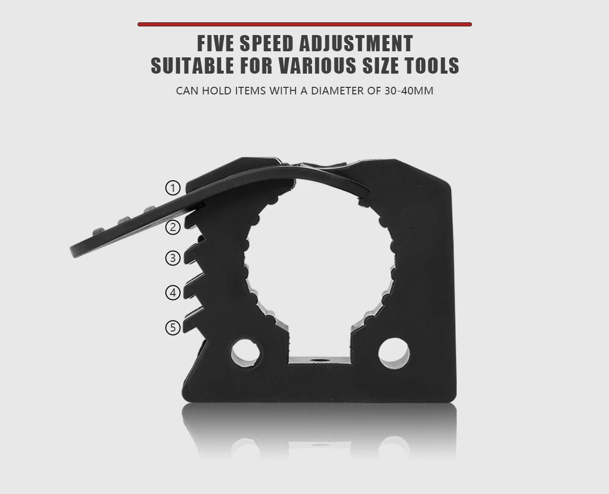 Rubber Clamp Shovel Holder Quick-Release Clamp Mount Bracket for Off-road Vehicles Hunting Truck Trailer 30-40mm Diameter