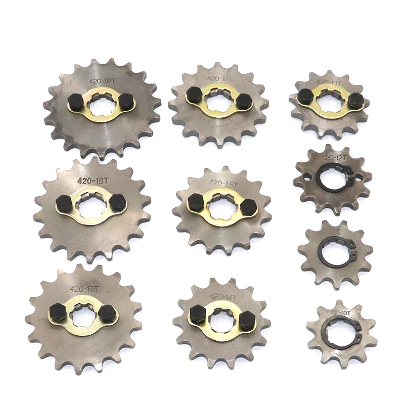 Front Engine 420 20mm 10t 11T 12t 13T 14T 15t 16t 17T 18t 19T Toothed Sprocket With Fixed Plate Lock