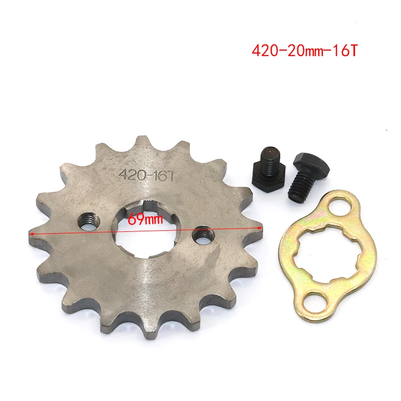 Front Engine 420 20mm 10t 11T 12t 13T 14T 15t 16t 17T 18t 19T Toothed Sprocket With Fixed Plate Lock