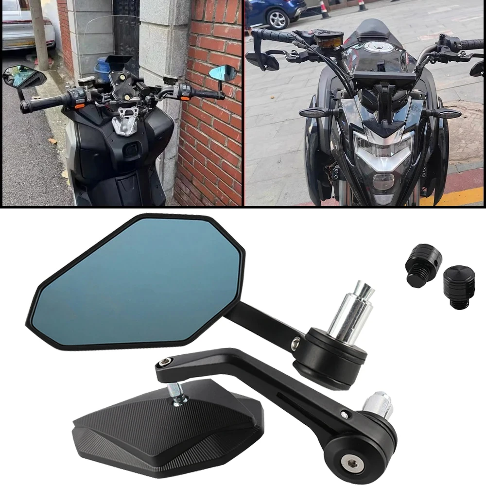 Motorcycle 7/8" Rearview Rear View Mirror Side Mirror For BMW Honda CB650R Ducati Kawasaki Yamaha Suzuki Benelli Accessories