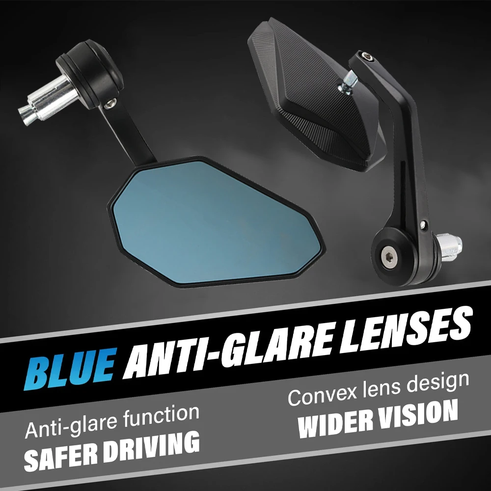 Motorcycle 7/8" Rearview Rear View Mirror Side Mirror For BMW Honda CB650R Ducati Kawasaki Yamaha Suzuki Benelli Accessories