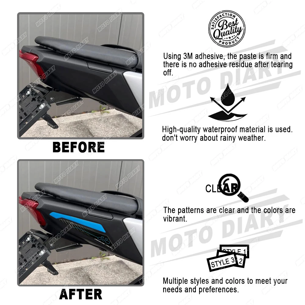 3D Resin Motorcycle Sticker Set Tail Section Decals Waterproof For MT-07 MT 07 MT07 2025