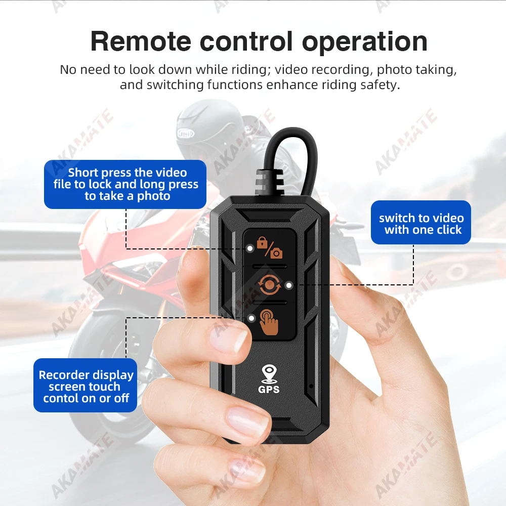 3.4Inch Motorcycle Navigation Monitor CarPlay Android Auto Bluetooth Waterproof Portable HD Digital Display Motor CPS Screen