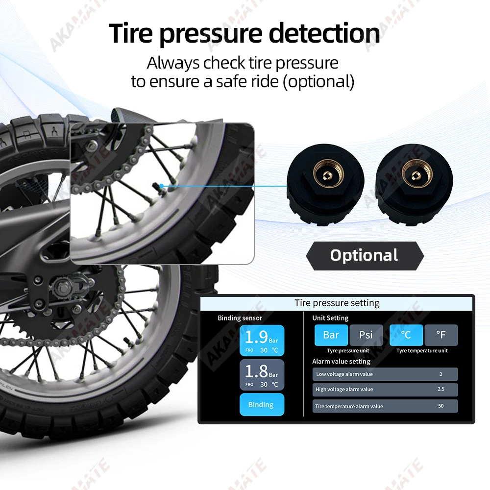 3.4Inch Motorcycle Navigation Monitor CarPlay Android Auto Bluetooth Waterproof Portable HD Digital Display Motor CPS Screen