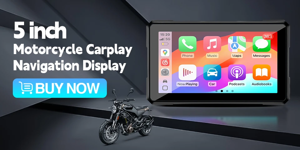 3.4Inch Motorcycle Navigation Monitor CarPlay Android Auto Bluetooth Waterproof Portable HD Digital Display Motor CPS Screen
