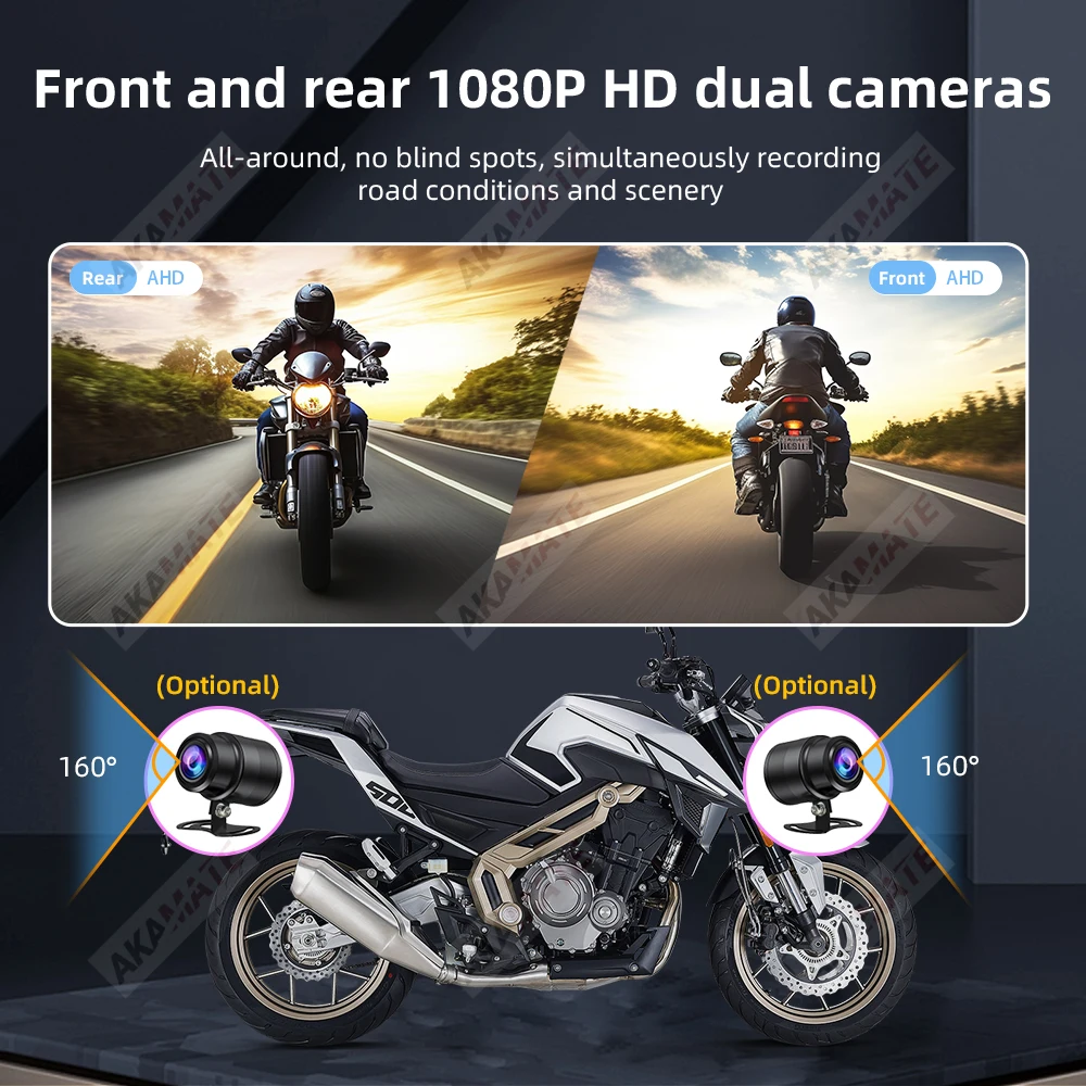 3.4Inch Motorcycle Navigation Monitor CarPlay Android Auto Bluetooth Waterproof Portable HD Digital Display Motor CPS Screen