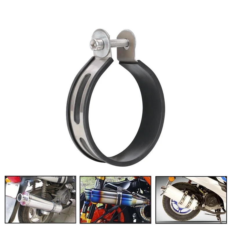 Motorcycle Exhaust Muffler Clamp Exhaust Pip Supporting Bracket Fixed Ring Hanger Band Fixture 60/88mm Support Bracket