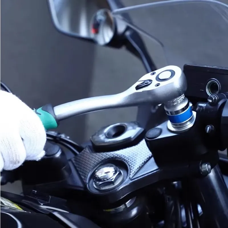 24/72 Tooth Quick Ratchet Wrench 1/2 1/4 3/8 3 Size Flying Wrenches Two-way Socket Wrench Repair Tools for Vehicle Bicycle