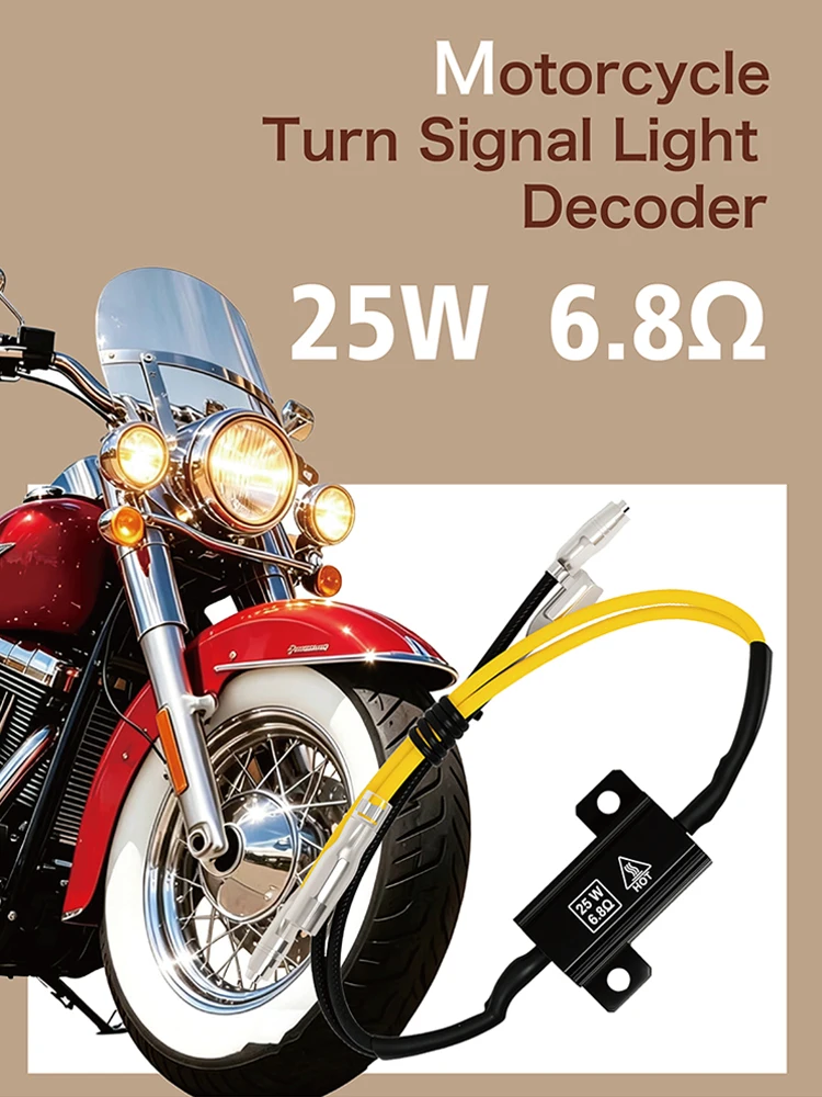 Motorcycle LED Accessories LED Turn Signal Decoder MotorTurn Signal Lamps Resistors 25W 6.8/8/10Ohm