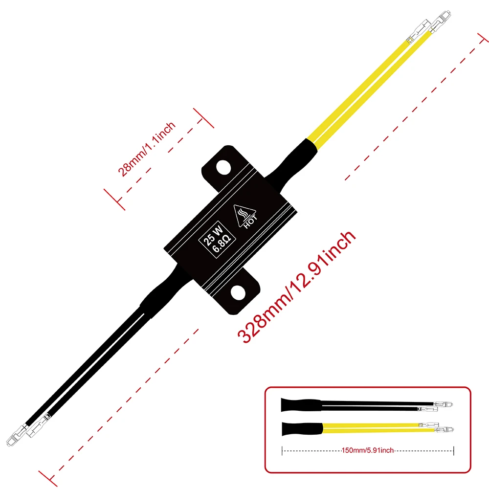 Motorcycle LED Accessories LED Turn Signal Decoder MotorTurn Signal Lamps Resistors 25W 6.8/8/10Ohm