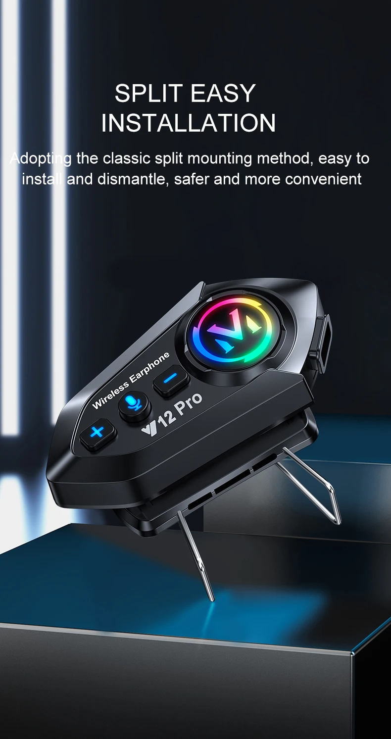 1/2x Y20 Pro Motorcycle Helmet Intercom BT5.4 Motorcycle Helmet Headset Waterproof 500m Intercomunicador Speaker Interphone