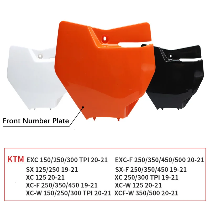 Motorcycle Front Number Plate Plastic Cover Fit for KTM SX SXF XC 125 250 350 Dirt Pit Bike Motocross Enduro Moto Free Shipping