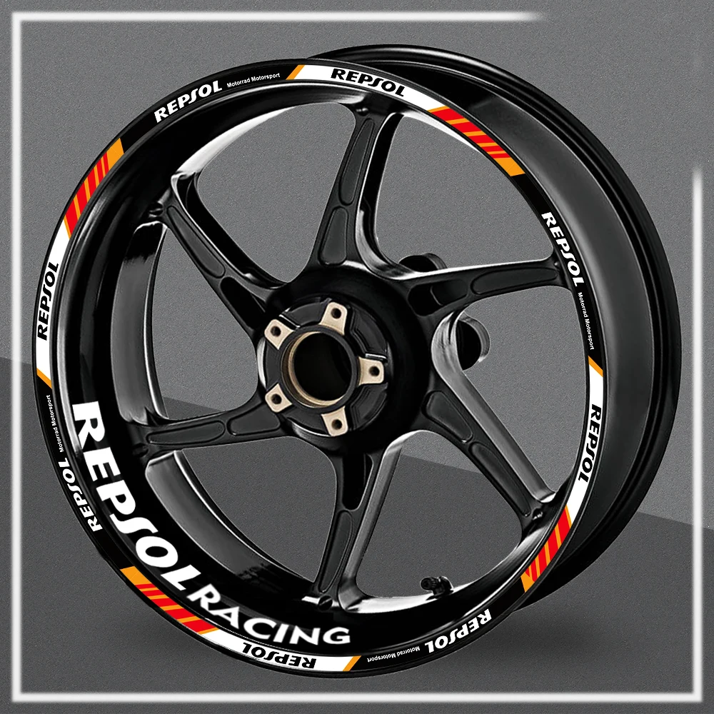 Reflective Motorcycle Wheel Stickers Racing Rim Strips Decals 17" Hub Accessories For Repsol CBR