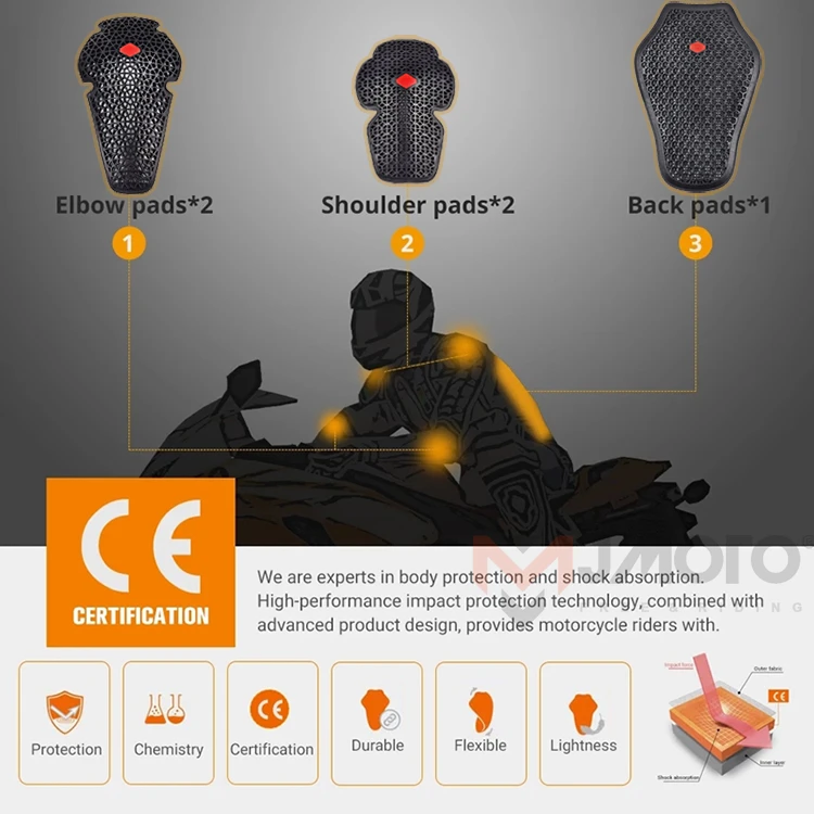 Motorcycle Armor CE certified Jacket Insert Back Protector Thicken High elasticity Rider Armor Back Spine Protective Pad