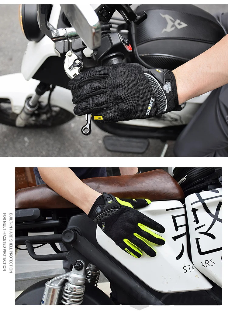 Suomy Motorcycle Gloves Summer Mesh Breathable Moto Gloves Men Women Touch Screen Motocross Gloves Touch Screen Cycling Gloves