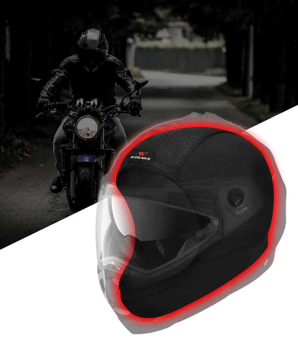 WOSAWE Unisex Motorcycle Balaclava Bike Chin Cover Quick Dry Breathable Cycling Motocross Helmets Inner Lining Hat Headgear
