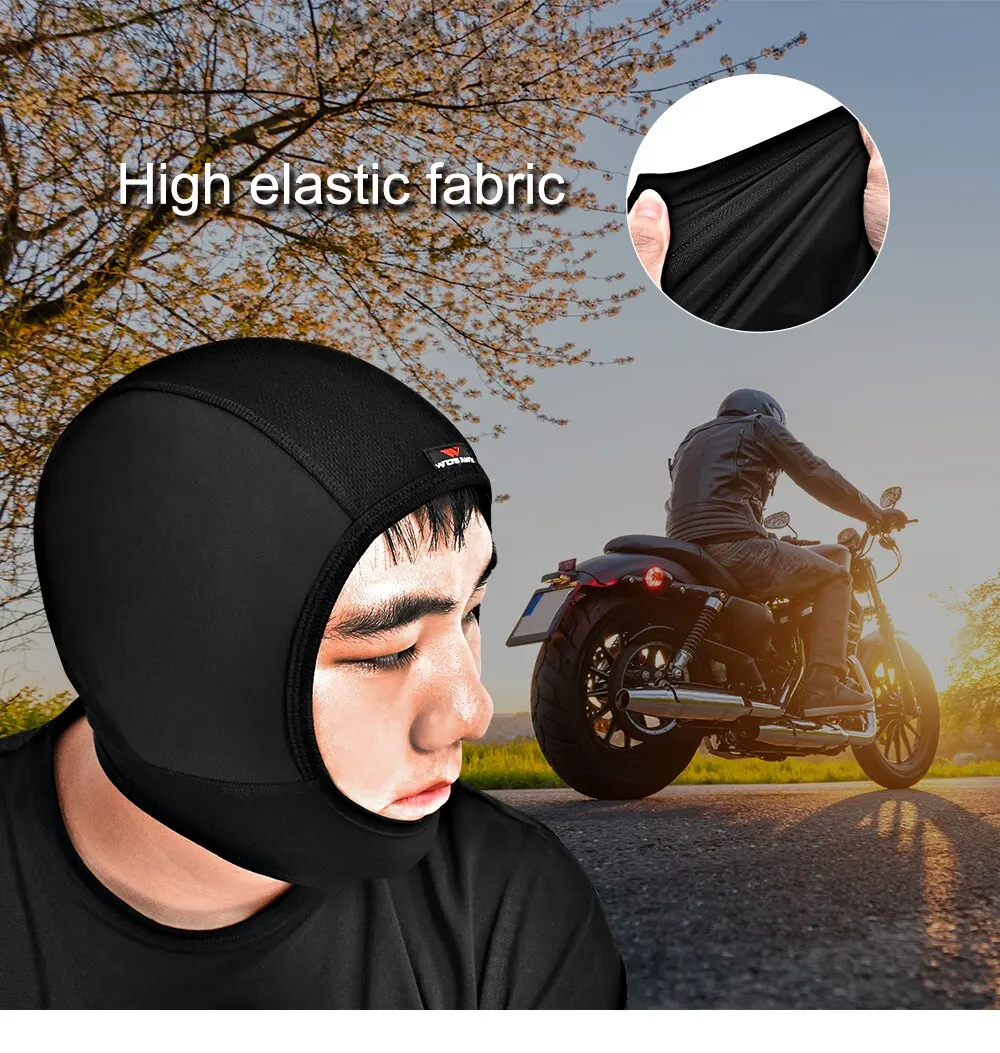 WOSAWE Unisex Motorcycle Balaclava Bike Chin Cover Quick Dry Breathable Cycling Motocross Helmets Inner Lining Hat Headgear