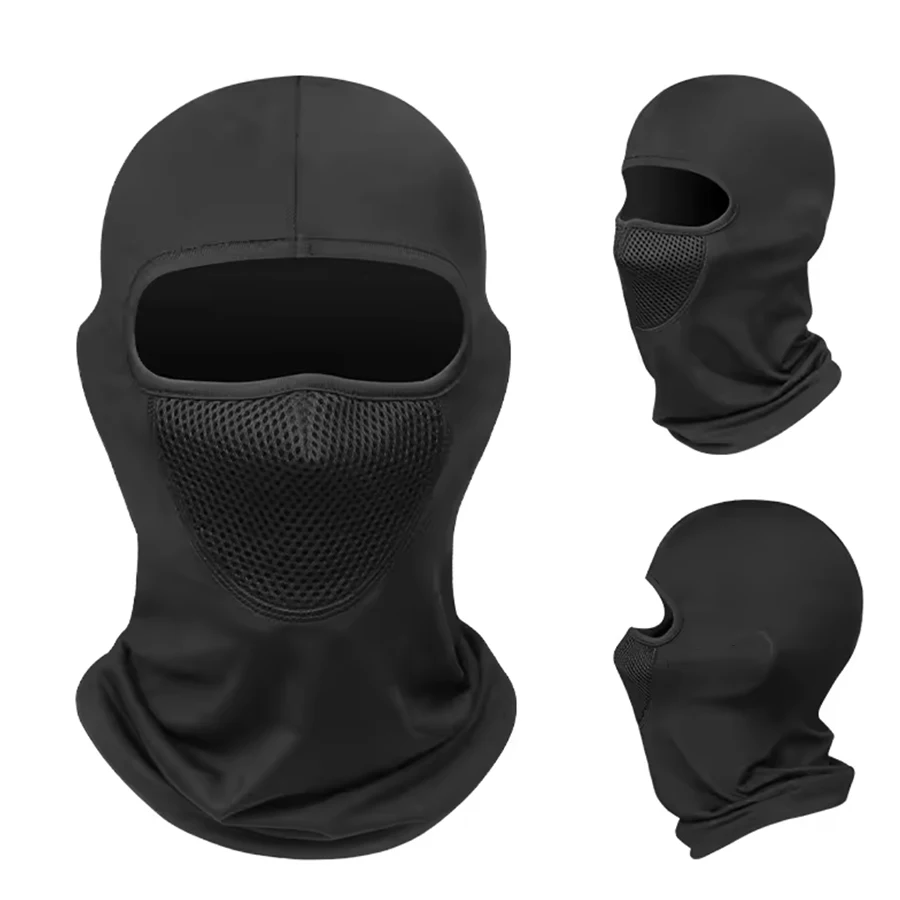 Summer Cycling Ice Silk Head Cover with Sweat Absorption and Moisture Wicking, Glasses Holes, Full Coverage, Windproof, Outdoor