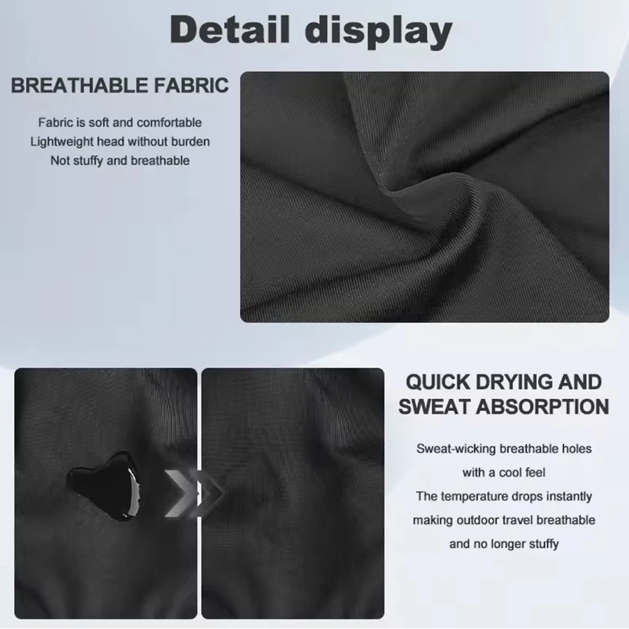 Summer Cycling Ice Silk Head Cover with Sweat Absorption and Moisture Wicking, Glasses Holes, Full Coverage, Windproof, Outdoor