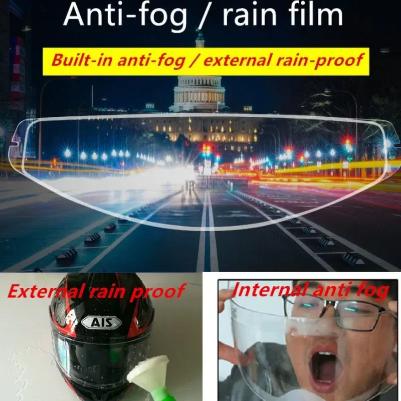 Universal Motorcycle Helmet Rainproof/Anti-fog Film Motorcycle Helmet Clear Patch Film Durable Nano Coating Sticker Amagi