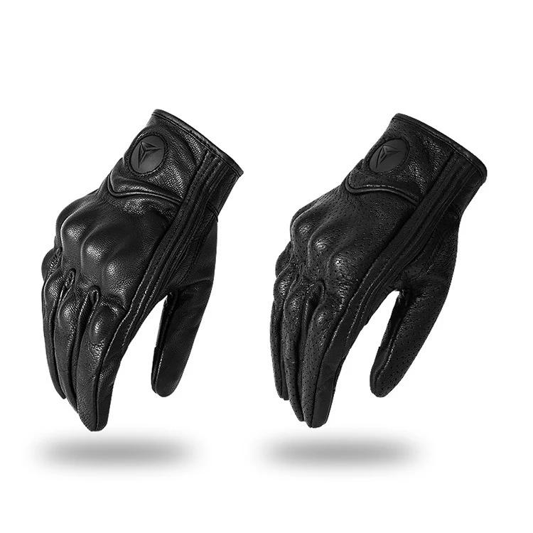Real Leather Motorcycle Gloves Waterproof Windproof Winter Warm Summer Breathable Touch Operate Guantes Moto Fist Palm Protect
